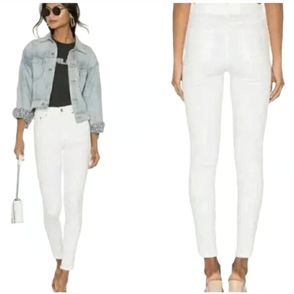Pistola sz 27 Jennifer Oslo White High Rise Skinny Ankle Jeans Stretch Classic - Picture 1 of 8